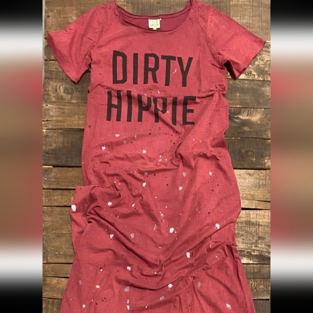 Red Graphic T-Shirt Dress